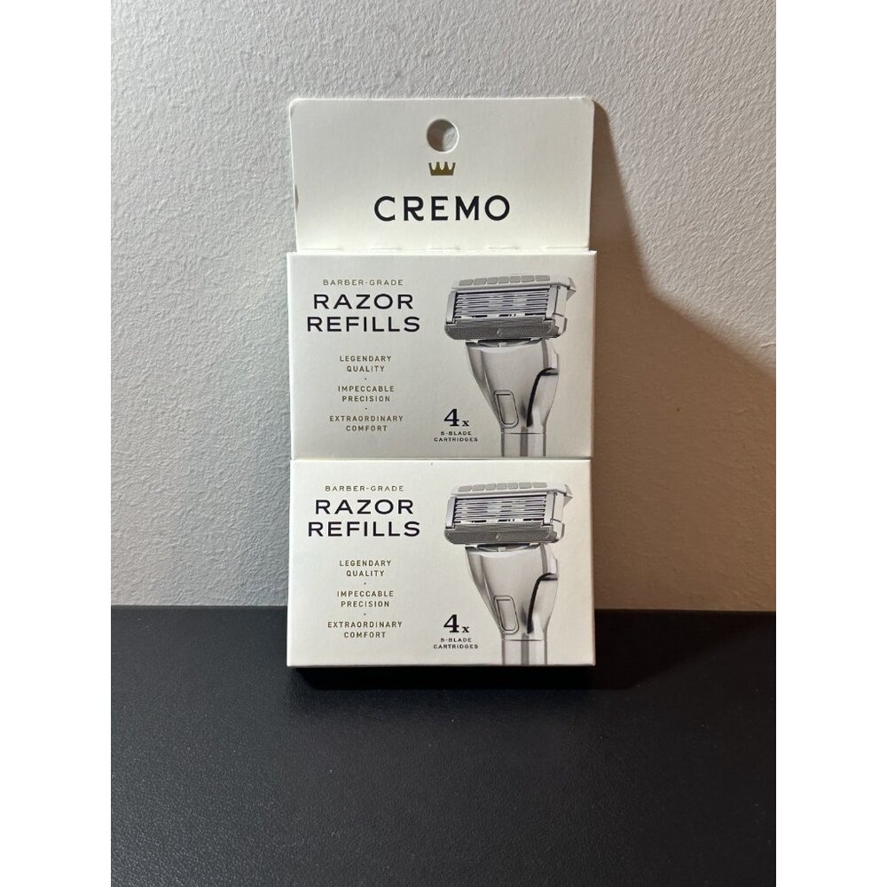 New Sealed 2 Pack of Cremo Razor Refills, 4 Cartridges‎ 5 Blade Cartridges